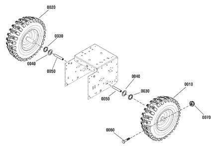 Wheels And Tires Group Diagram and Parts List for 1695697 2009 Briggs and Stratton Snow Blower